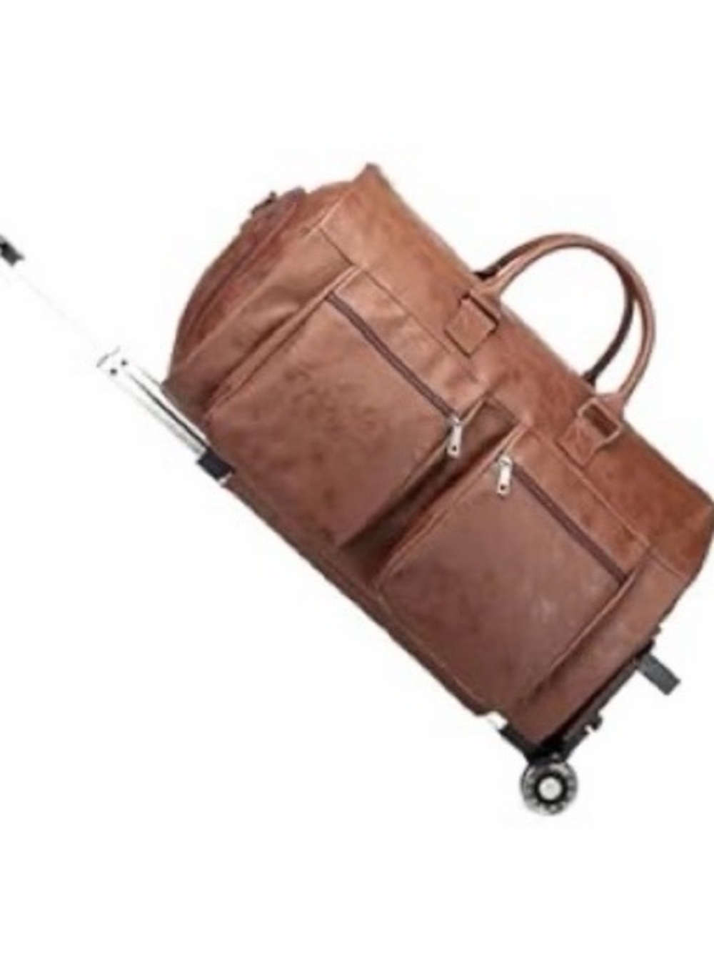 Women's Brown Rolling Travel Duffel Bag